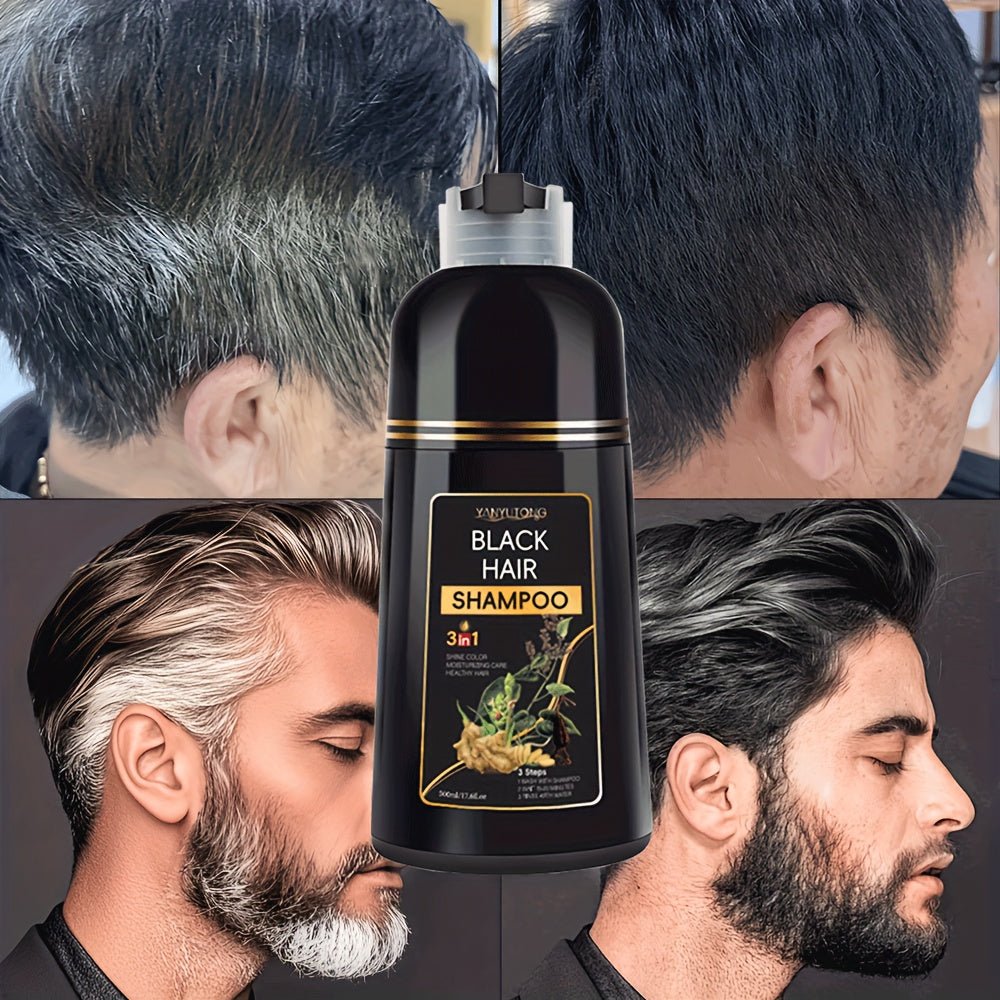 3 - in - 1 Black Shampoo, Beard Color & Cleanser - Beard grooming