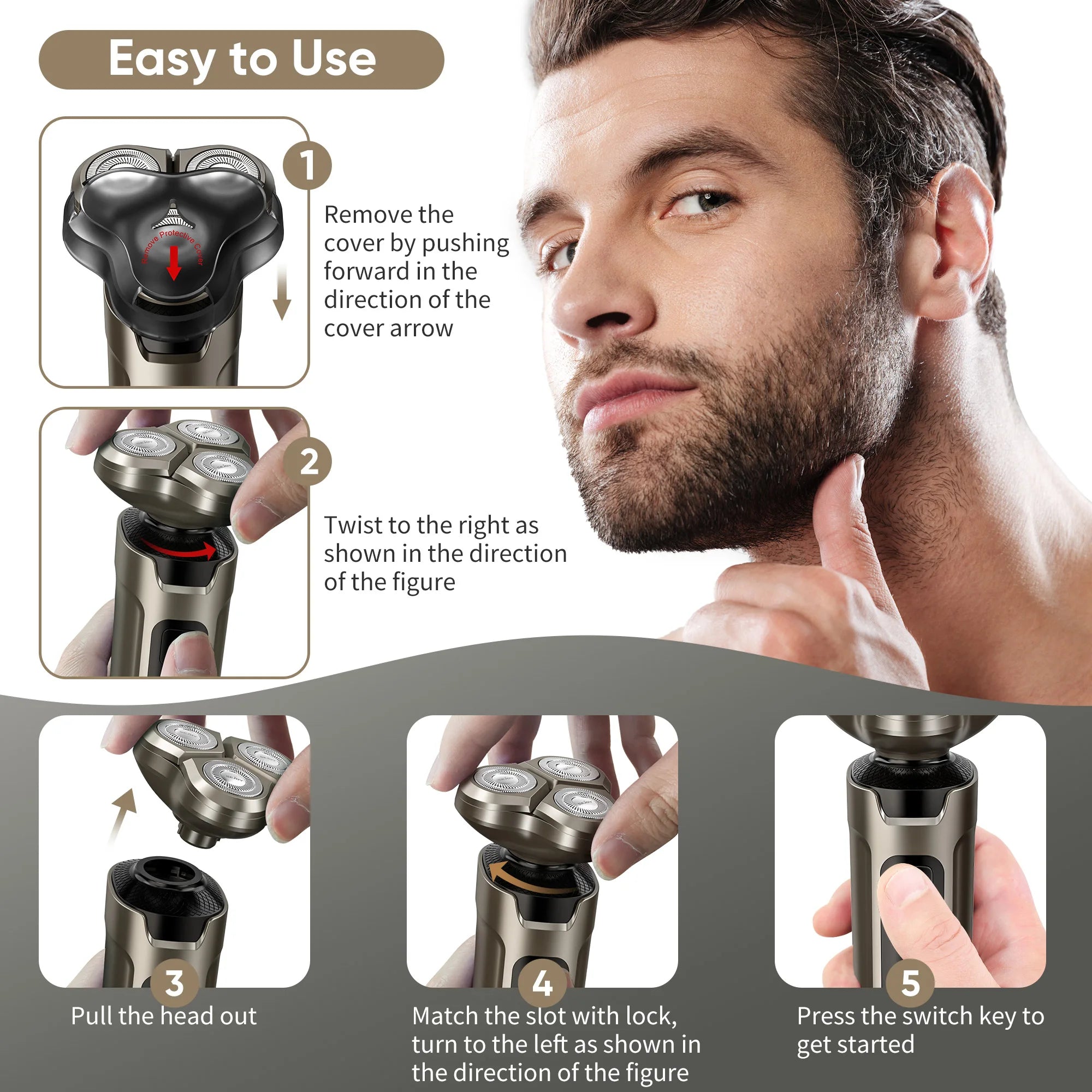 5 in 1 Electric Nose Hair Trimmer - Beard grooming