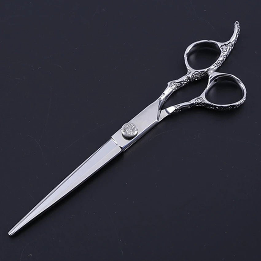 7 Inch Plum Handle Cut Hair Scissors - Beard grooming