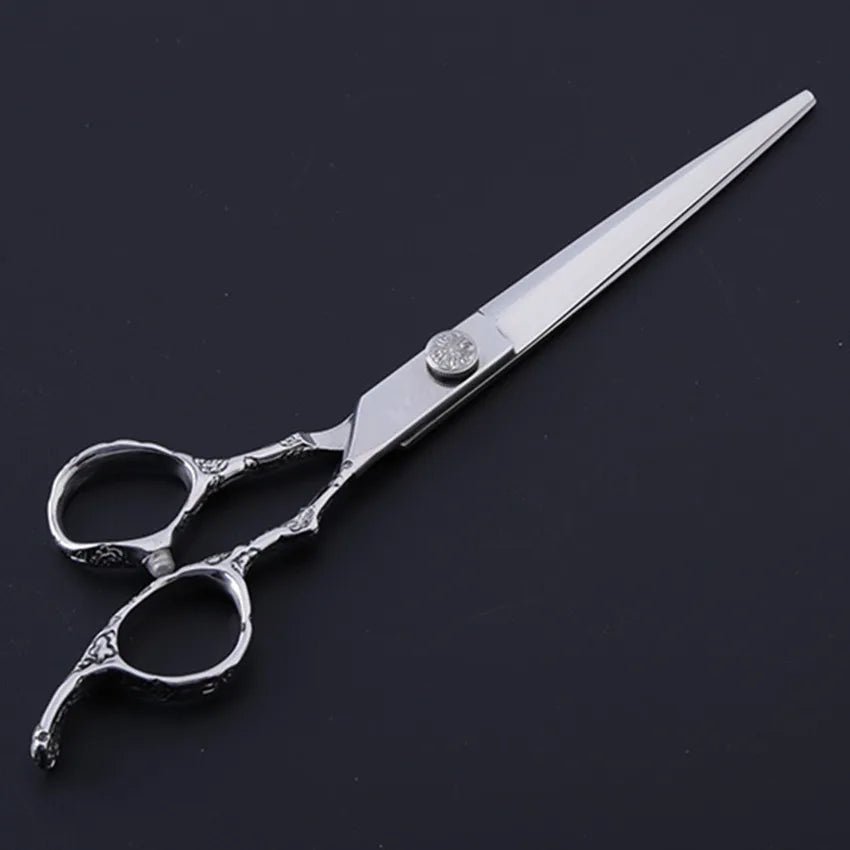 7 Inch Plum Handle Cut Hair Scissors - Beard grooming