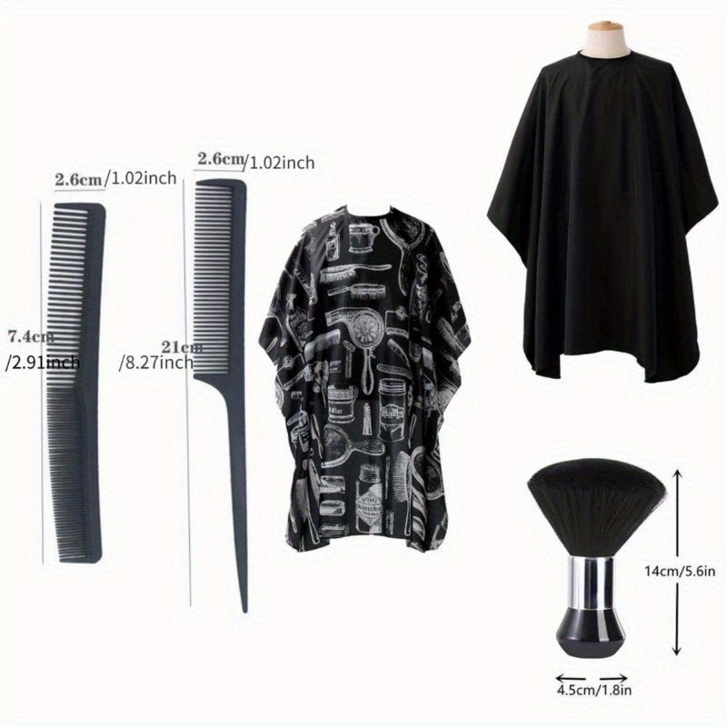 Cape and Comb Set 6pcs - Beard grooming