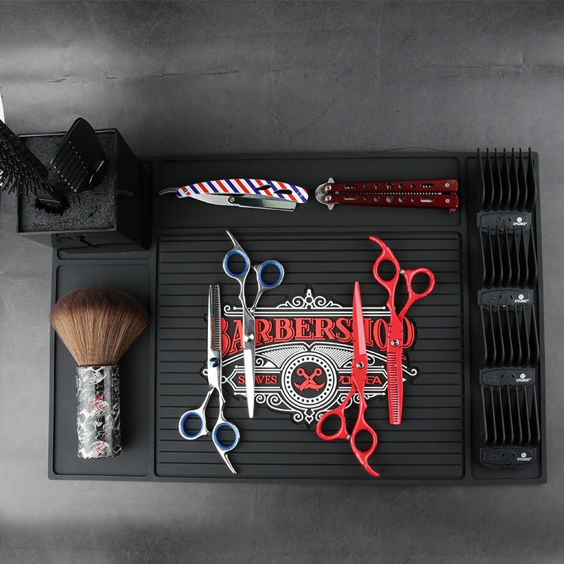 Magnetic Anti - Skid Silicone Barber Station Mat - Beard grooming