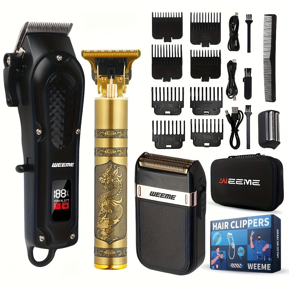 3pcs/Set Hair Clippers Set For Men - Beard grooming