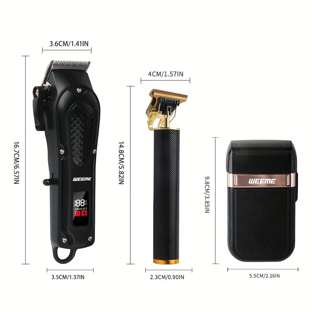 3pcs/Set Hair Clippers Set For Men - Beard grooming