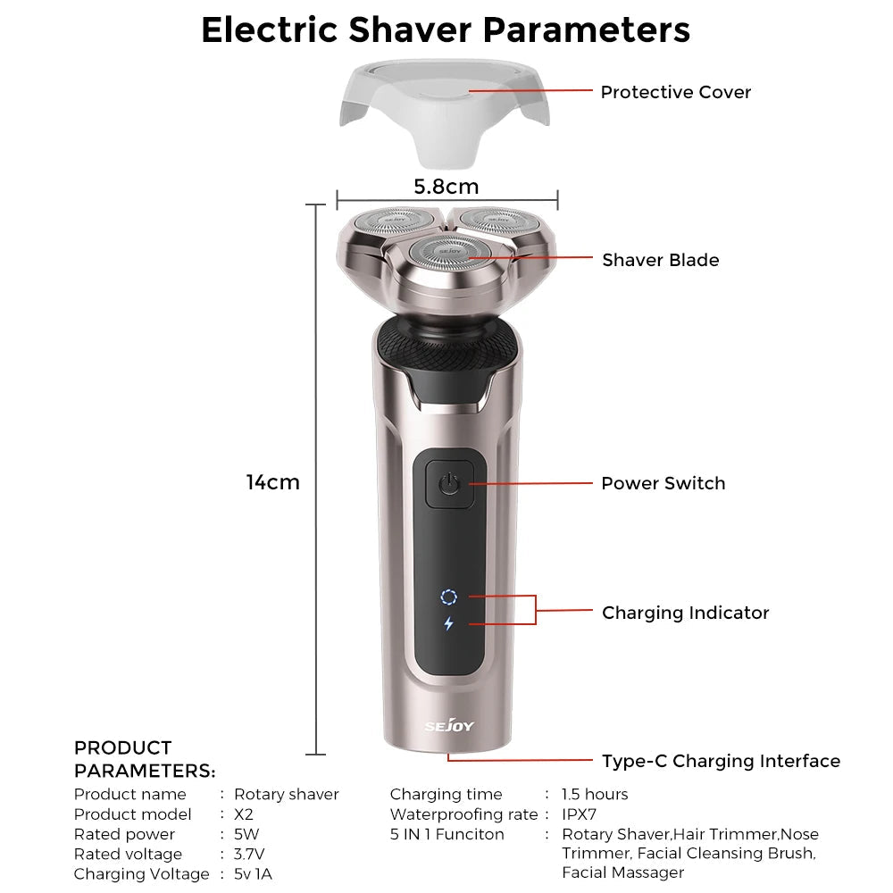 5 in 1 Electric Nose Hair Trimmer - Beard grooming