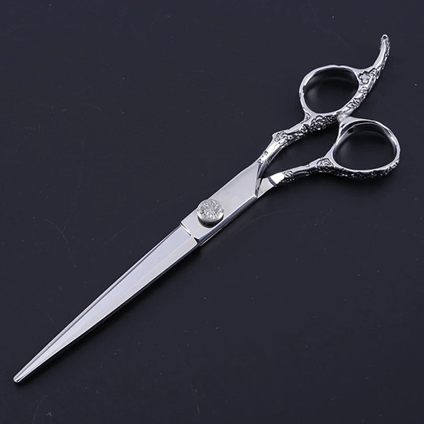 Professional Japan 440c Stainless Steel 7 Inch Plum Handle Cut Hair Scissors Barber Cutting Make Up Shears Hairdressing Scissors
