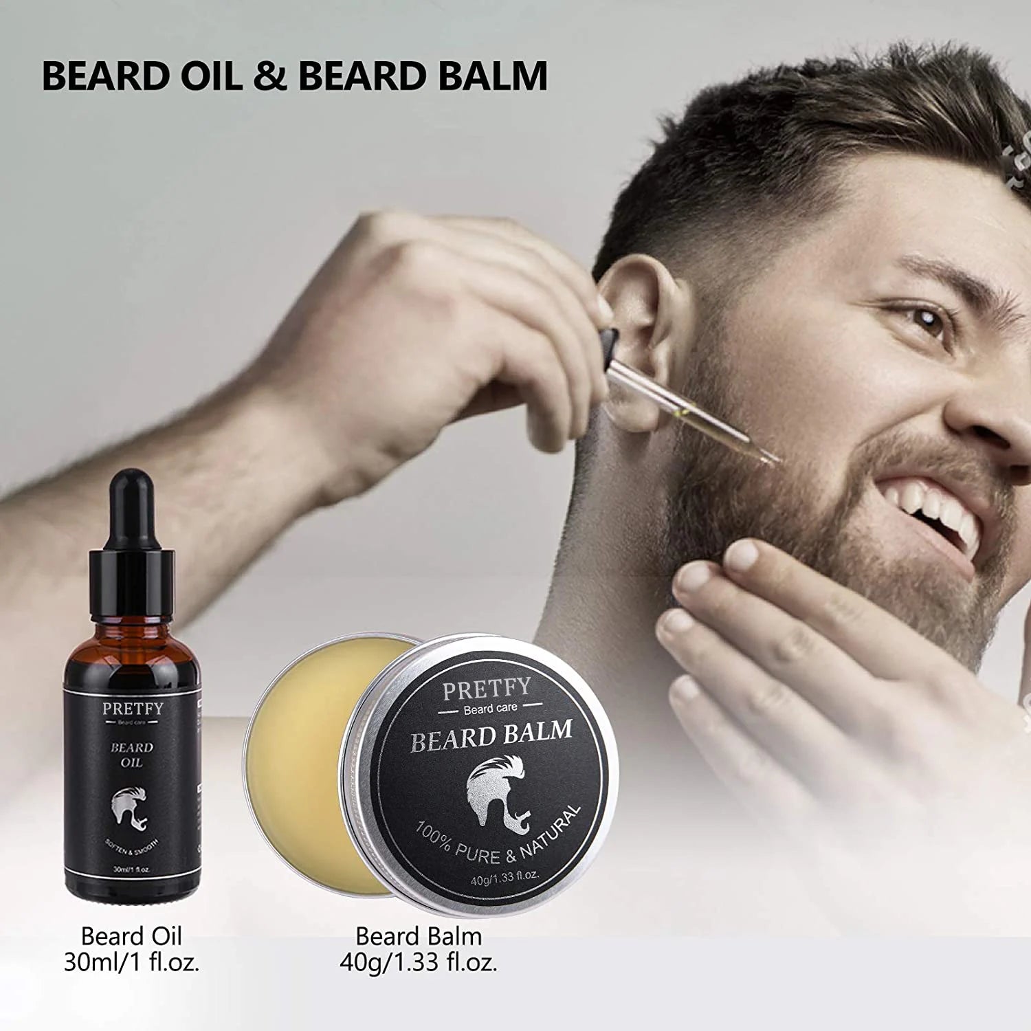 Beard Care Tools Pretfy Beard Grooming Kit for Men - Beard grooming