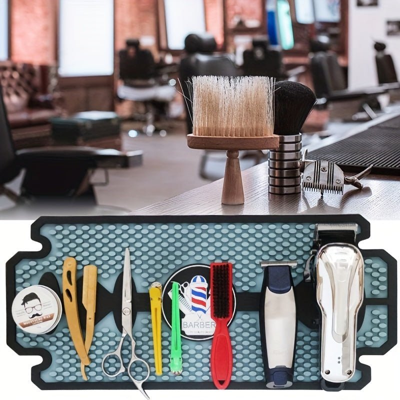 Magnetic Anti - Skid Silicone Barber Station Mat - Beard grooming