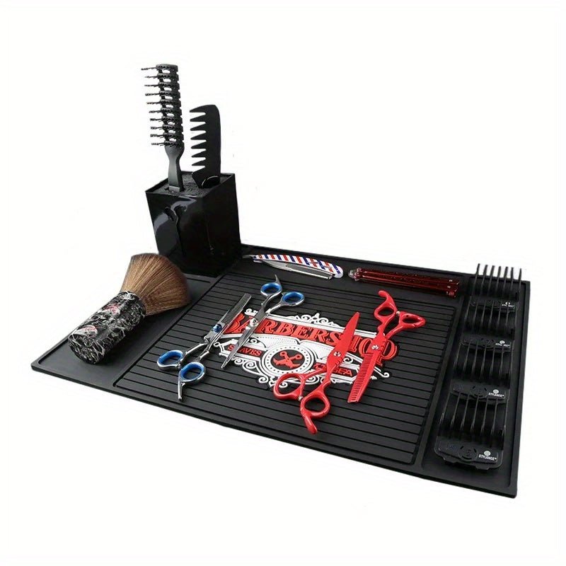 Magnetic Anti - Skid Silicone Barber Station Mat - Beard grooming