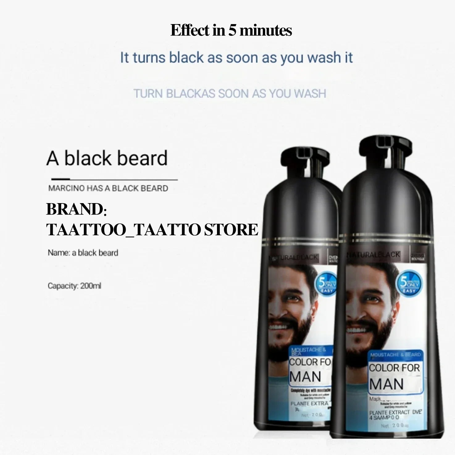Permanent Beard Dye Shampoo - Beard grooming