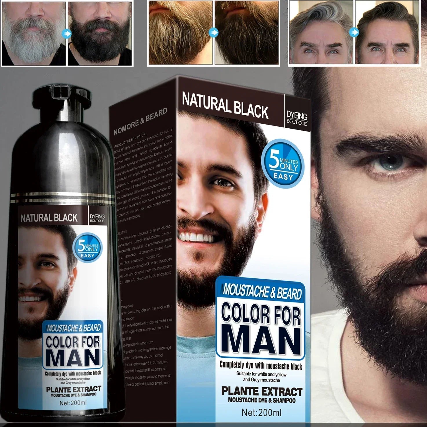 Permanent Beard Dye Shampoo - Beard grooming