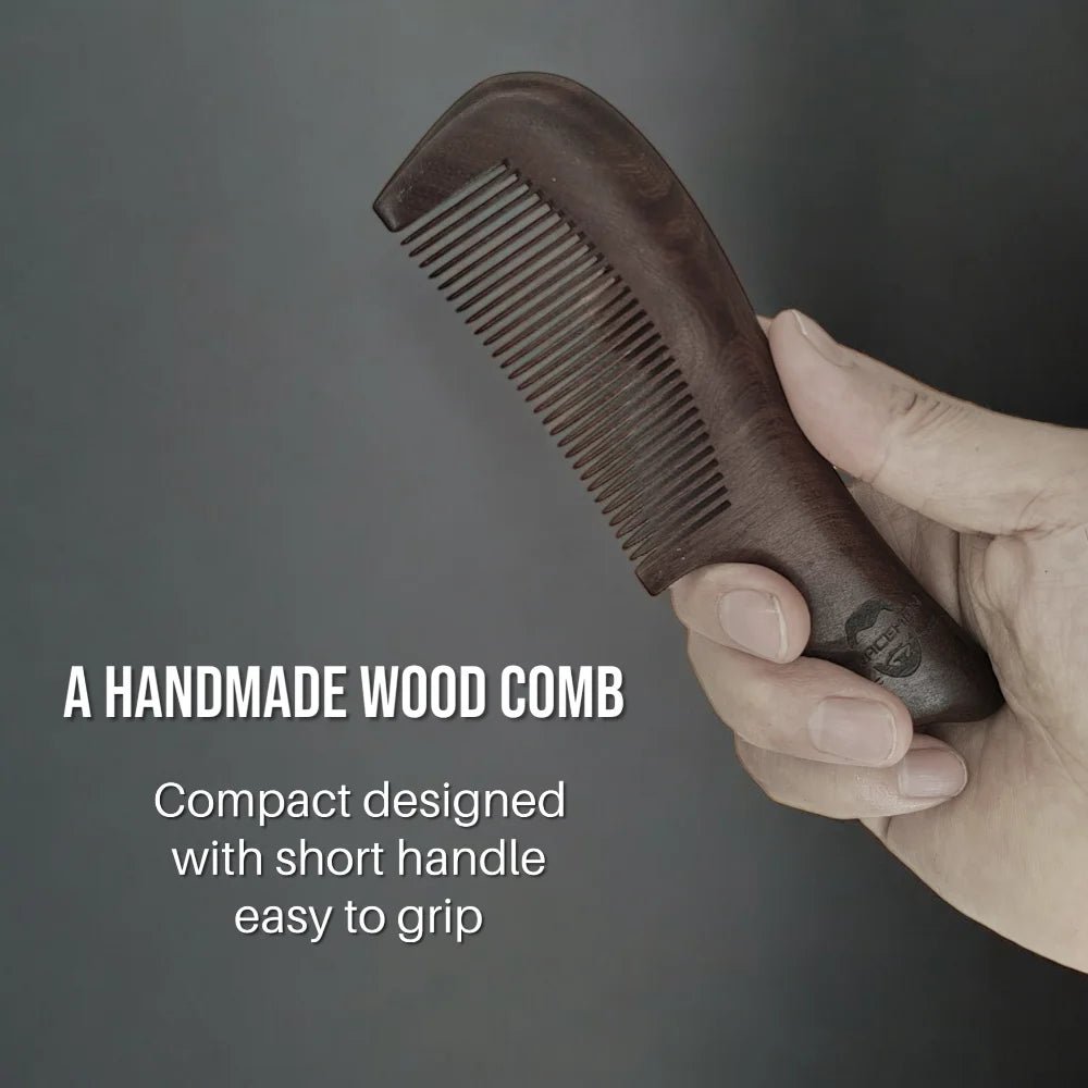 The Gracemen 100% Natrual Dark wooden Handle Beard Comb - Beard grooming