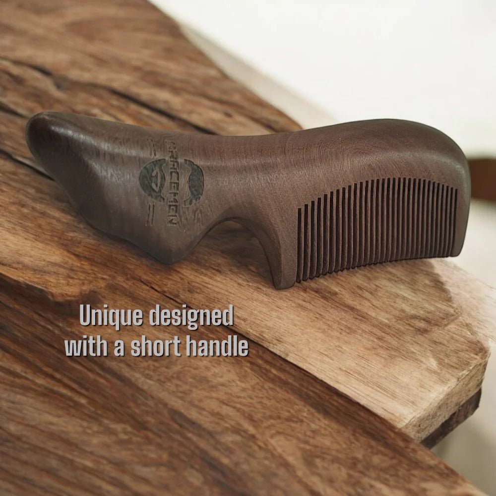 The Gracemen 100% Natrual Dark wooden Handle Beard Comb - Beard grooming