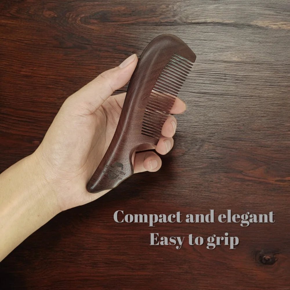 The Gracemen 100% Natrual Dark wooden Handle Beard Comb - Beard grooming