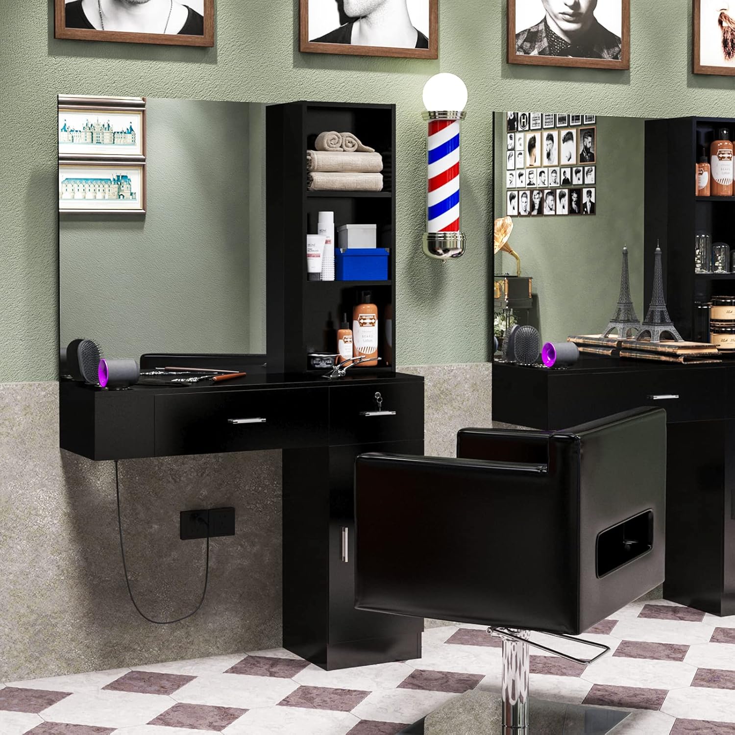 TUFFIOM Barber Station with Mirror - Beard grooming