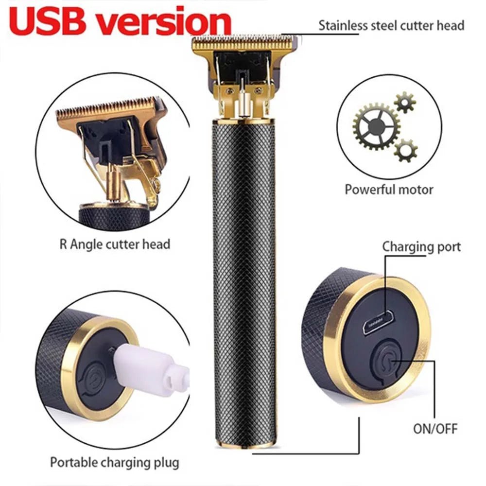 USB Rechargeable Hair Clipper Barber Professional Electric hair trimmer - Beard grooming